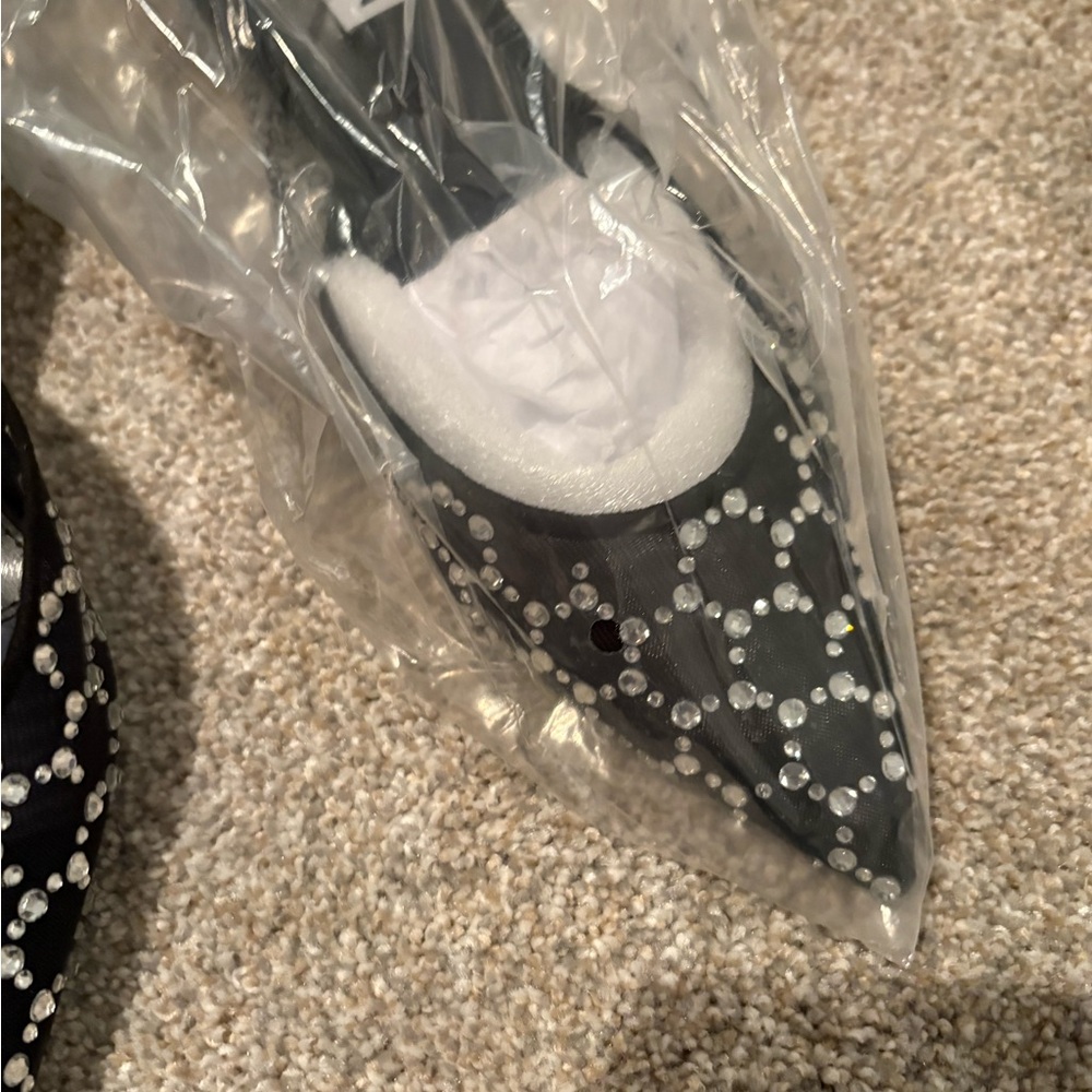 NWT Steve Madden White Mariano Crystal Mules Size 7 - Picture 5 of 8